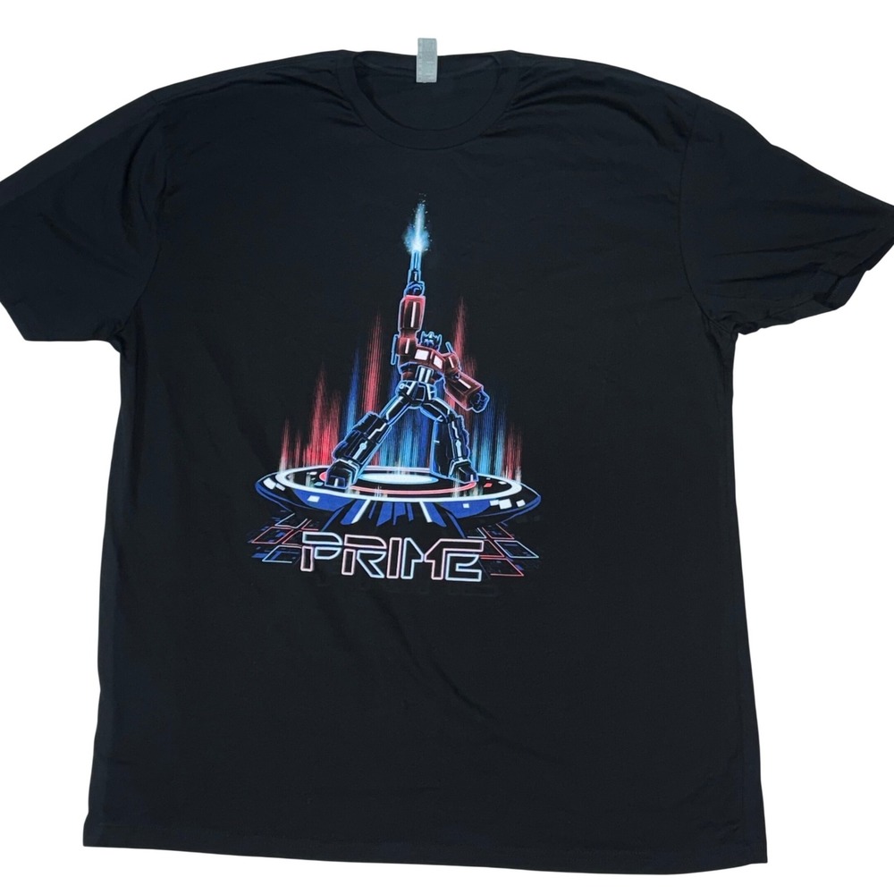 Rock Me Transformers Optimus Prime Retro Tron Style Graphic T-Shirt 2XL